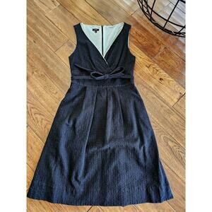 Talbots Textured Fit And Flare Sheath Dress Women's Size 10 Lining Pockets Black